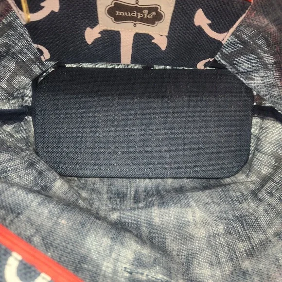 NWT Mud‎ Pie Tote Bag Anchor Print Rope Handles Beach Bag Purse Nautical Tote - Picture 6 of 8